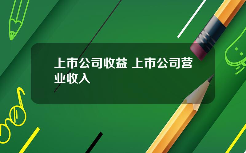 上市公司收益 上市公司营业收入